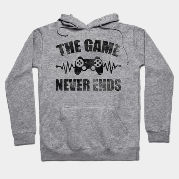 game never ends heartbeat controller gamer quote gaming Hoodie by jodotodesign